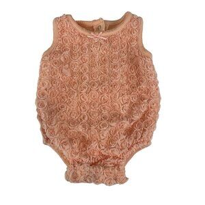 Vitamins Baby Romper Girls 6m Coral Roses Sunsuit Bodysuit Jumpsuit Summer